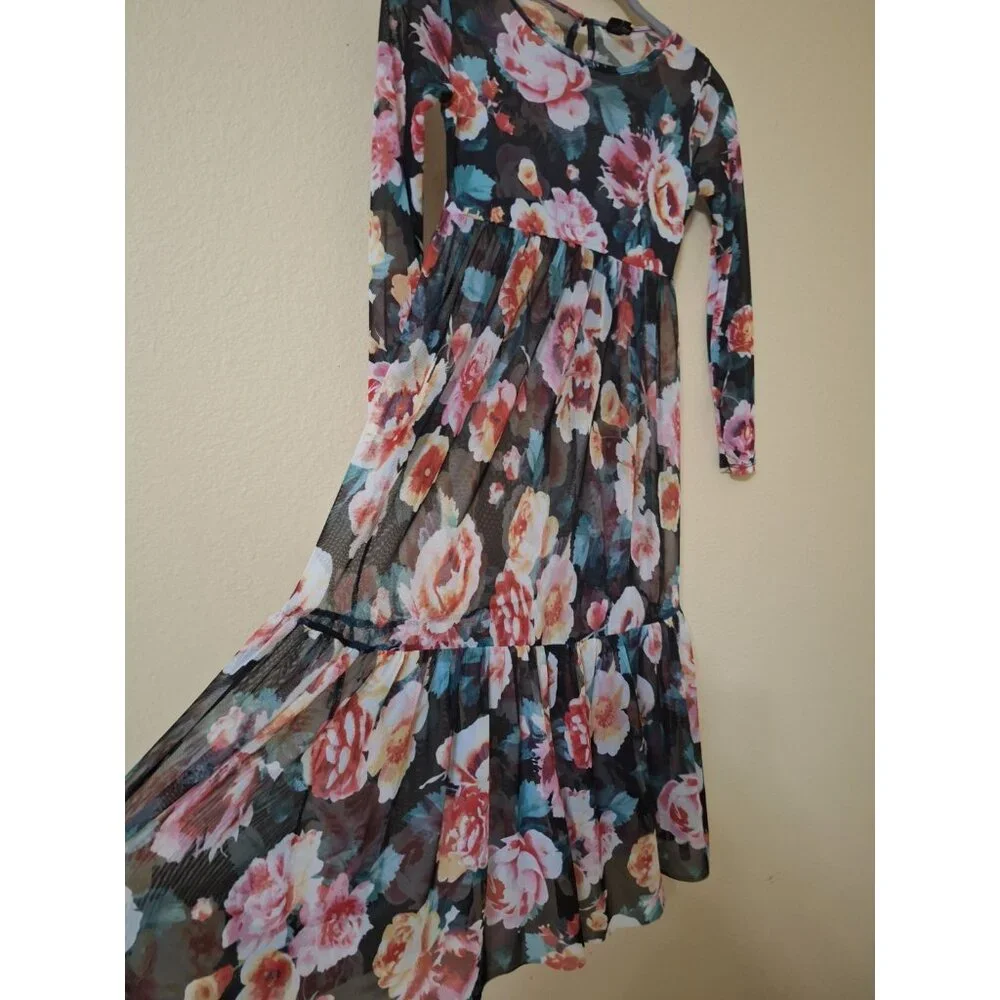 Art Class Girls Floral‎ Mesh Dress Size M (7-8) Cottagecore  Summer Birthday